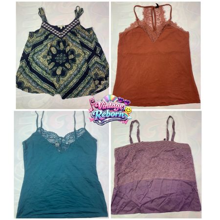 Y2K Vintage Lace Trim Cami Bundle VR436