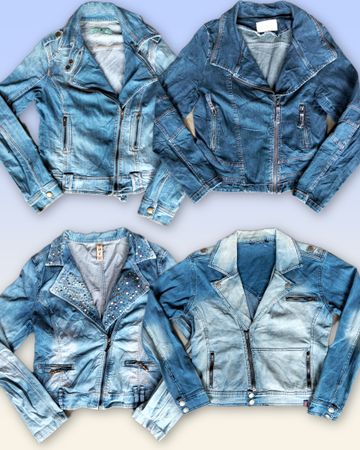 Denim-Reißverschluss-Fitted-Jacke 20 Stück