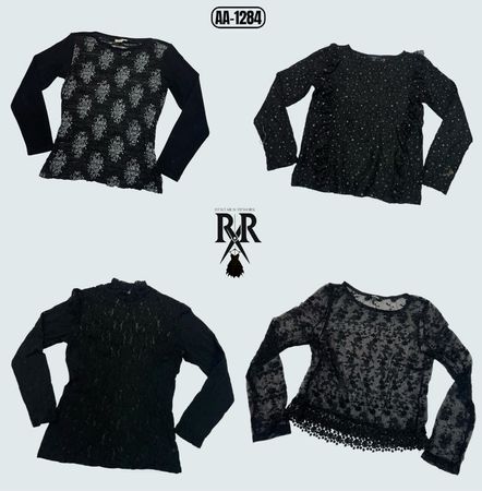 Y2K Black Rave Full Sleeve Tops (AA-1284)
