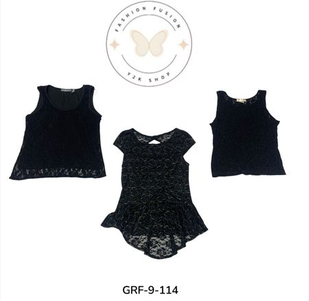 Y2K Poly Blouses | Vintage Women’s Poly short sleeve Blouse Collection (GRF-9-114)