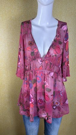Lot de 10 blouses en chiffon floral transparent vintage Y2K pour femmes et hauts de paysan boho - Lot #36