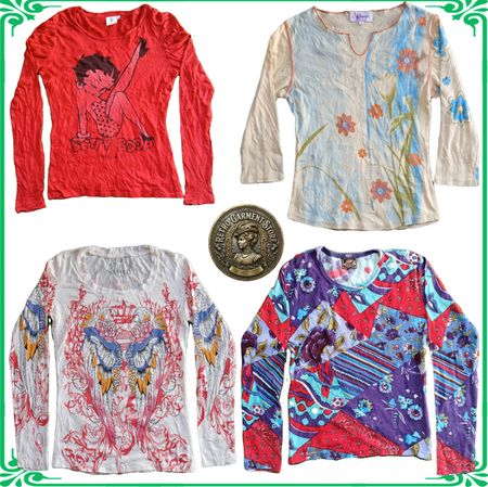 Vintage Y2K Fashion Long Sleeve Tops Blouses Collection
Retro Aesthetic Printed Graphic Tops Lot A115
