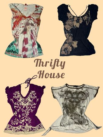Vintage 2000s Graphic & Floral Tees(TH/540)