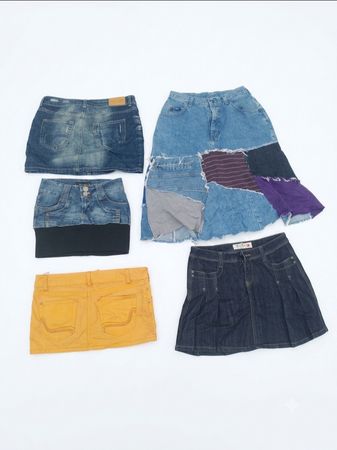 Gonna in denim mista Y2K e Cyber Grunge (A-11)