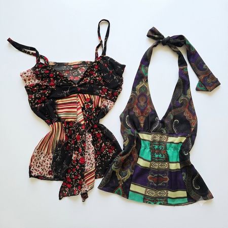 Upcycled Y2K Halter and Cami Top