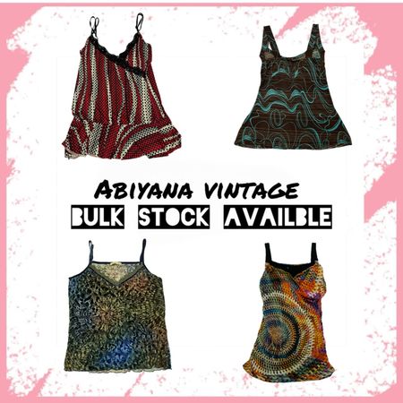 Y2K -Av-151 Printed Cami Top Bundle - Boho Pattern Sleeveless Tops