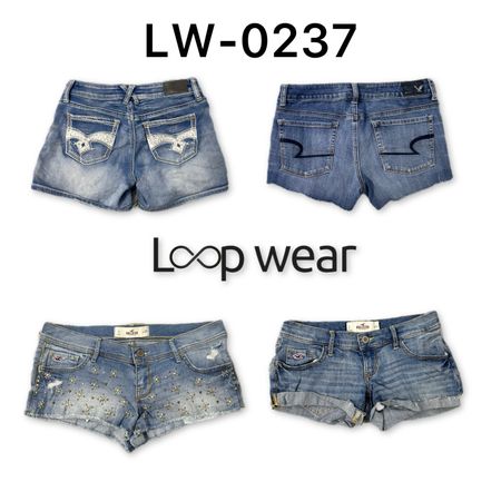 Y2K Cuffed & Whiskered Low-Rise Jeans Shorts