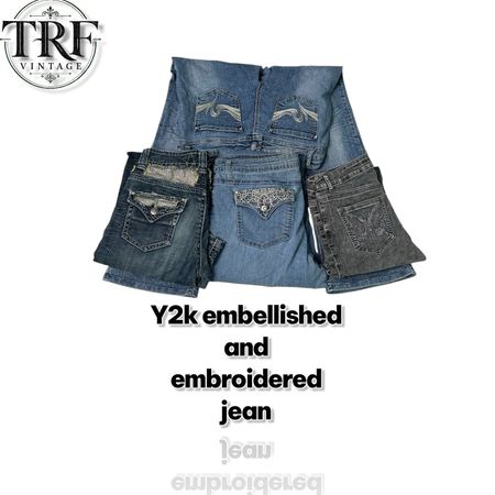 #158 Y2K embroidery and embellished jeans