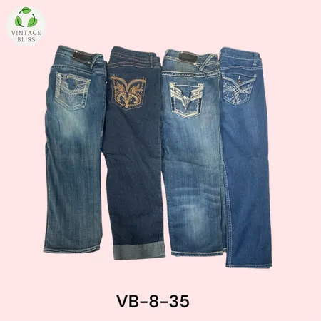 Y2K Vintage Denim Capri Wholesale Bundle (VB-8-35) 7 pezzi