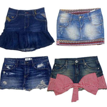 Vintage Y2K Denim Mini Skirt Collection – 12 Pieces