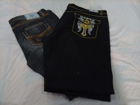 CR11756 Calças Jeans Vintage Designer Masculinas
