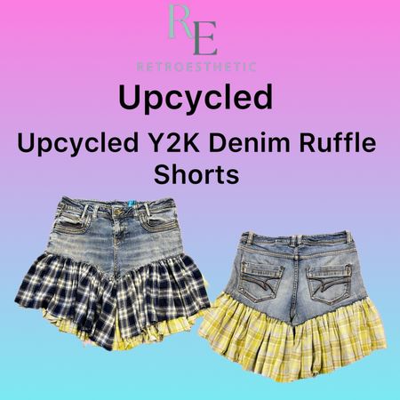 Upcycled Y2k Denim Ruffle Shorts