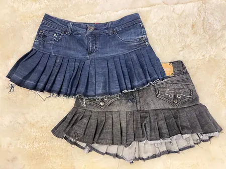 Upcycled Y2K Denim Mini Skirt
