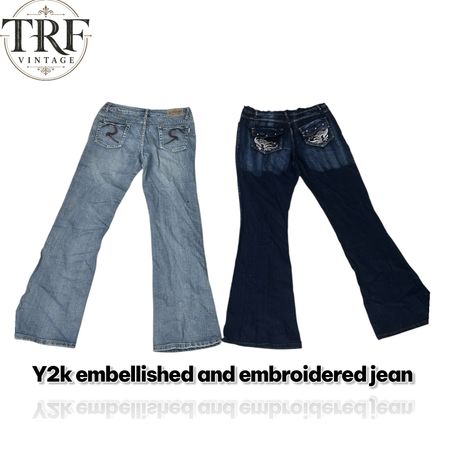 Y2k embroidered and embellished jean #130