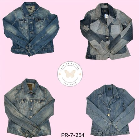 Women's Cropped Denim Jacket – Classic Blue Wash (PR-7-254)