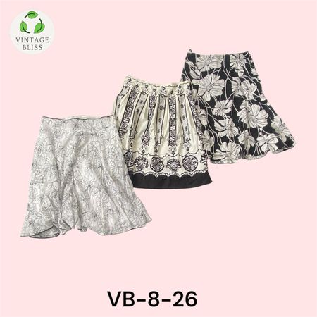 Gonna in cotone nera e bianca Y2K pacchetto all'ingrosso - 15 pezzi (VB-8-26)