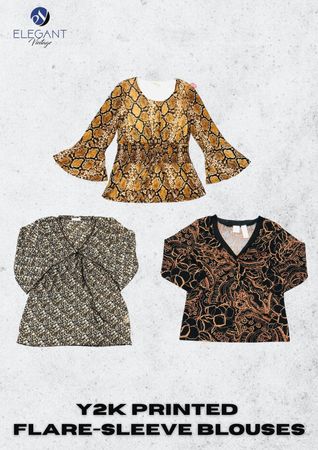 Blouses à manches évasées imprimées Y2K - EV2407