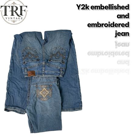 Y2K embroidered and embellished jeans#149