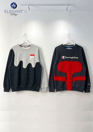 Upcycled Fila & Mix Branded Sweatshirts - EVR0458