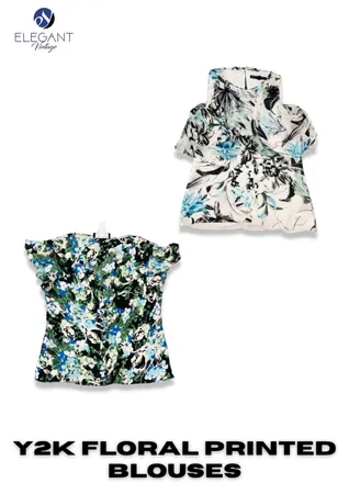 Y2K Floral Printed Blouses - EVM2312