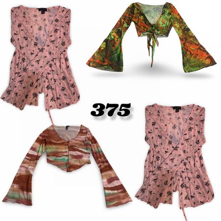 Y2K Ditsy Floral Mesh Wrap Top (brand) Almost Famous #375.