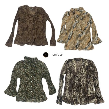 Women’s Long Sleeve Blouse – Premium Retro Y2K Chic Top. (GRV-8-09)
