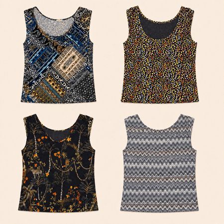 Y2K Midnight Print Sleeveless Tops