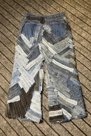 Upcycled Denim Patchwork Baggy Style Jeans