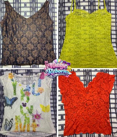 Y2K Vintage All-Over Lace Top & Cami Bundle | VR-397