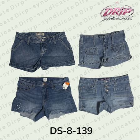 Y2K Denim Mini Shorts – Low Rise Vintage Style (DS-8-139)