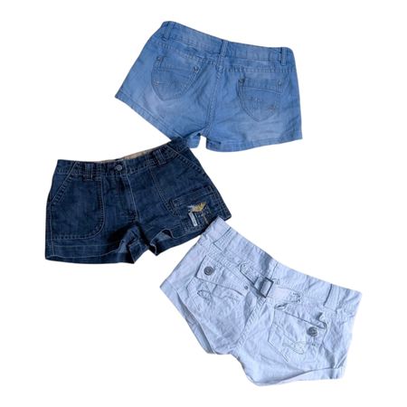 Shorts en denim vintage Y2K – shorts cargo bleus et mini shorts taille basse