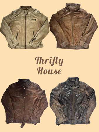 Y2K Vintage Leather Jacket Edit(TH/632)