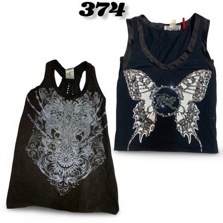 Affliction Style Embroidered Graphic Racerback Tank Top (brand) Almost famous #374.