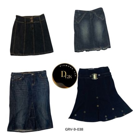 Y2K Denim Poly Mini Skirt – Vintage Women’s (GRV-9-038)