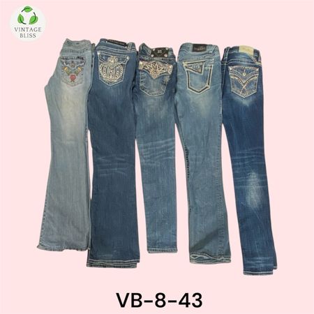 Y2K Vintage Embroidered Jeans Wholesale Bundle (VB-8-43)12 pièce