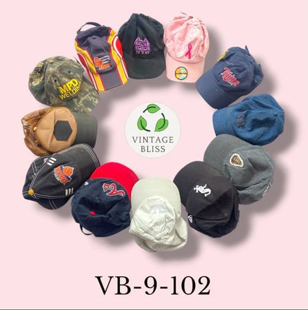 Y2K Vintage Caps Wholesale Bundle – 21 Piece Lot | Assorted Styles (VB-9-102)