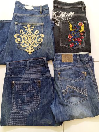 OSS010 MENS DENIM BAGGY SHORTS