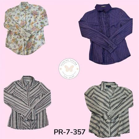 Women's Cotton Long Sleeve Blouse – Classic Everyday Essential (PR-7-357)