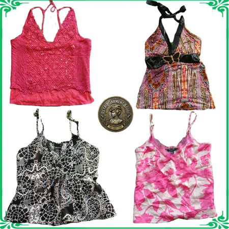 Débardeurs vintage Y2K pour femmes et blouses à bretelles superposées lot A140