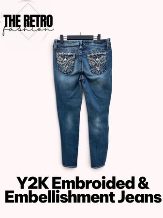 YW-139/Y2K broderie dans un jean orné