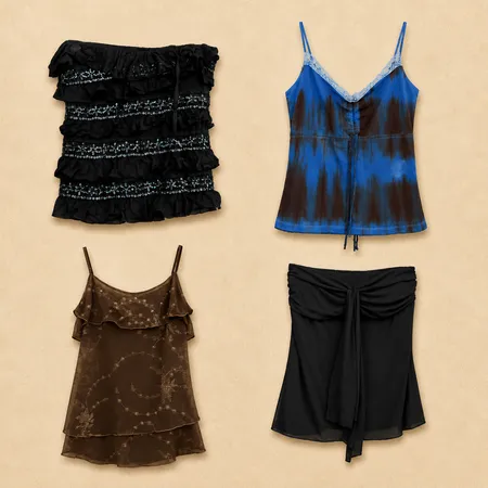Y2k Dark Glam Cami Tops