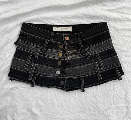 Upcycle Multi-Waistband /Belted Mini Skirt (DV -08)