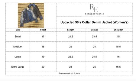 Giacca in denim con colletto degli anni '90 riciclata (donna)