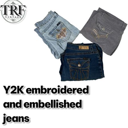 Y2k embroidered and embellished jean 173