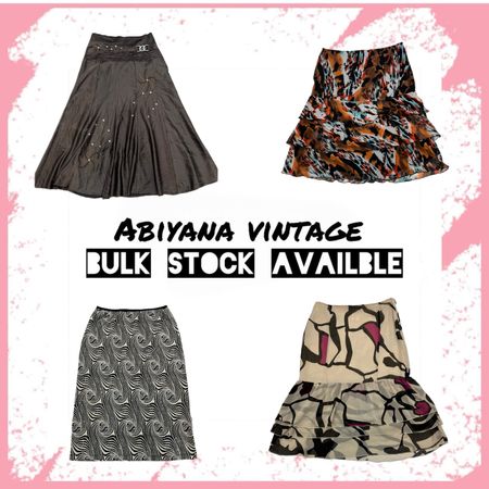 Y2K Vintage Skirts Bundle - Boho Tiered Ruffle, Suede Maxi & Printed Midi Skirt -AV-173