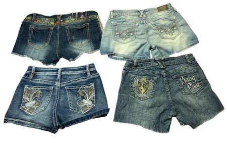 Y2K DENIM MINI SHORT|V-T812