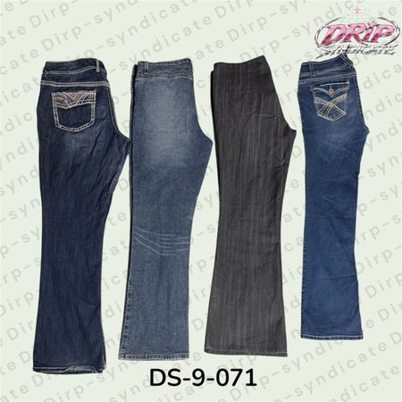 Y2K Flared Jeans | Low Rise Wide Leg Denim | Vintage-Inspired Bell Bottom Jeans (DS-9-071)