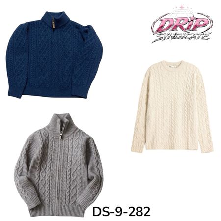Classic Cable Knit Sweater With Cozy Texture (DS-9-382)