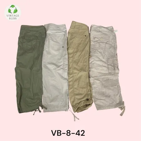 Pacchetto all'ingrosso di pantaloni cargo capri da donna Y2K (VB-8-42) 8 pezzi