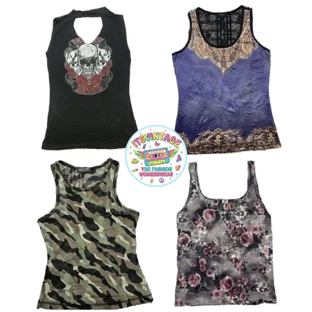 Preloved Y2K Vintage Graphic & Printed Tank Bundle  vr-380